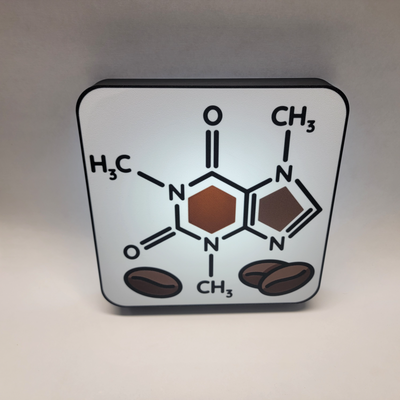 cafeína molécula café feijões caixa luz by joshua makes casa decoração usbc usb conduziu feijão cafeinado cozinha amante fermentar 3d print model - Mito3D