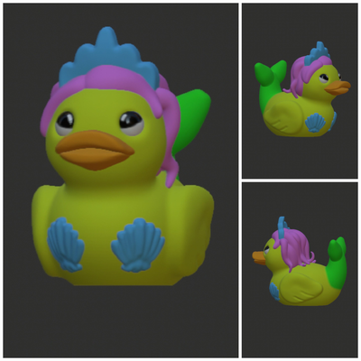 merduck by ashandrose minyatürler hayvanlar deniz kızı ördek silgi aziz banyo siren 3d print model - Mito3D