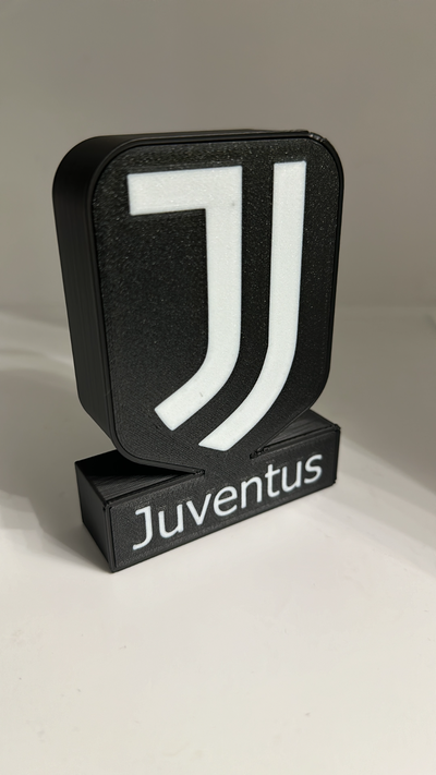 juventus lamp desk by cb3dmaker art signs & logos fc football club box 3d print model - Mito3D