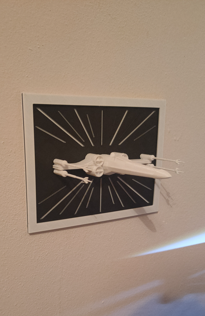 x wing fighter in picture starwars by hrbecek art 2d wallart x-wing 3d print model - Mito3D