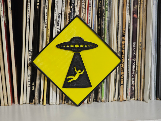 ufo rapimento cartello by dubmehard arte segni loghi alieno alieni voglio credere umorismo divertente 3d print model - Mito3D