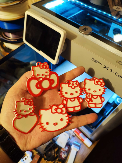 minou porte clés by fikuss30 art panneaux logos hello kitty 3d print model - Mito3D