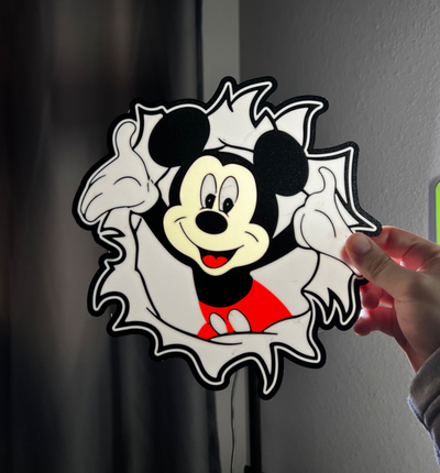 mickey rato caixa luz by marky3d arte sinais logotipos disney desenho animado 3d print model - Mito3D