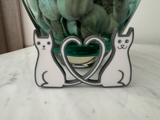 gatos in amar by minar arte modelos san valentino gato coração presente fevereiro 14 3d print model - Mito3D