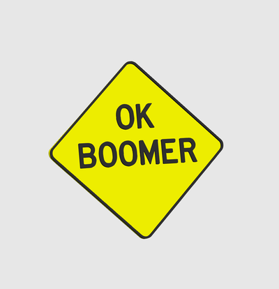 ok boomer estrada placa by dubmehard arte sinais logotipos okboomer humor engraçado trânsito 3d print model - Mito3D