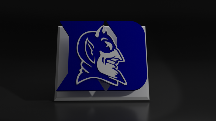 ncaa duke university blue devils floating logo sign by hangardesigns art signs & logos basketball football sports baseball college multicolor 3d print model - Mito3D