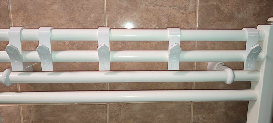 heated towel rail text mum by nerdcz tools organizers hanger bar holder hook 3d print model - Mito3D