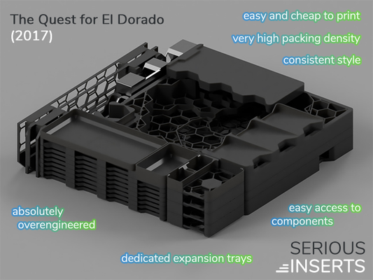 board game insert quest el dorado by khornung toys & games organizer 3d print model - Mito3D