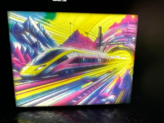 high speed train lithophane by nates print shop household decor cmyk cmyklithophane litho color colorful bronode blending change light art 3d print model - Mito3D