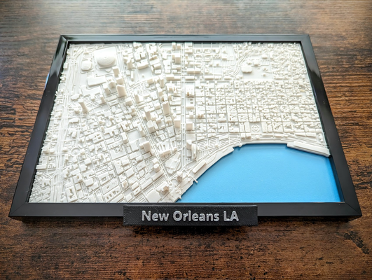 orleans louisiana 3d minyatür by jarvijar minyatürler mimari dünyalılar la amerika birleşik devletleri kent şehir manzarası azizler mini küçük çerçeve 3d print model - Mito3D