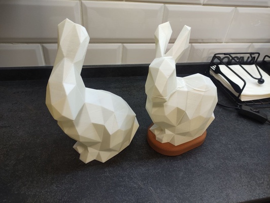 bedside lamp 2 models rabbit figure remixed by ljhtom javier hernando household house light rabbits 3d print model - Mito3D