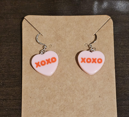 conversation heart earrings xoxo by eier1188 fashion earring valentine art love 3d print model - Mito3D