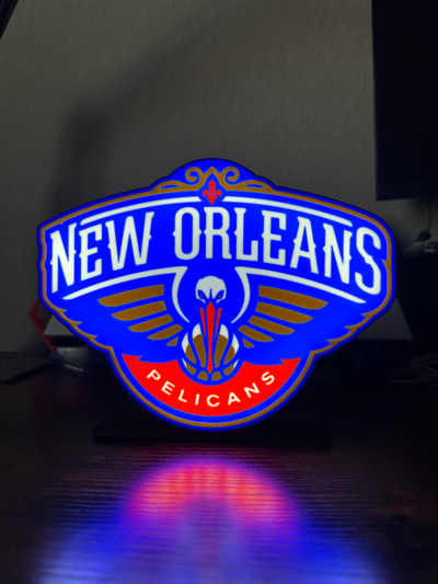 pélicans boite lumière by geek génie collectif art panneaux logos pélican orléans worleans panier balle basketball nba équipe équipes sport sports jeu jeux boîte led lampe cadeau ventilateur fanart 3d print model - Mito3D