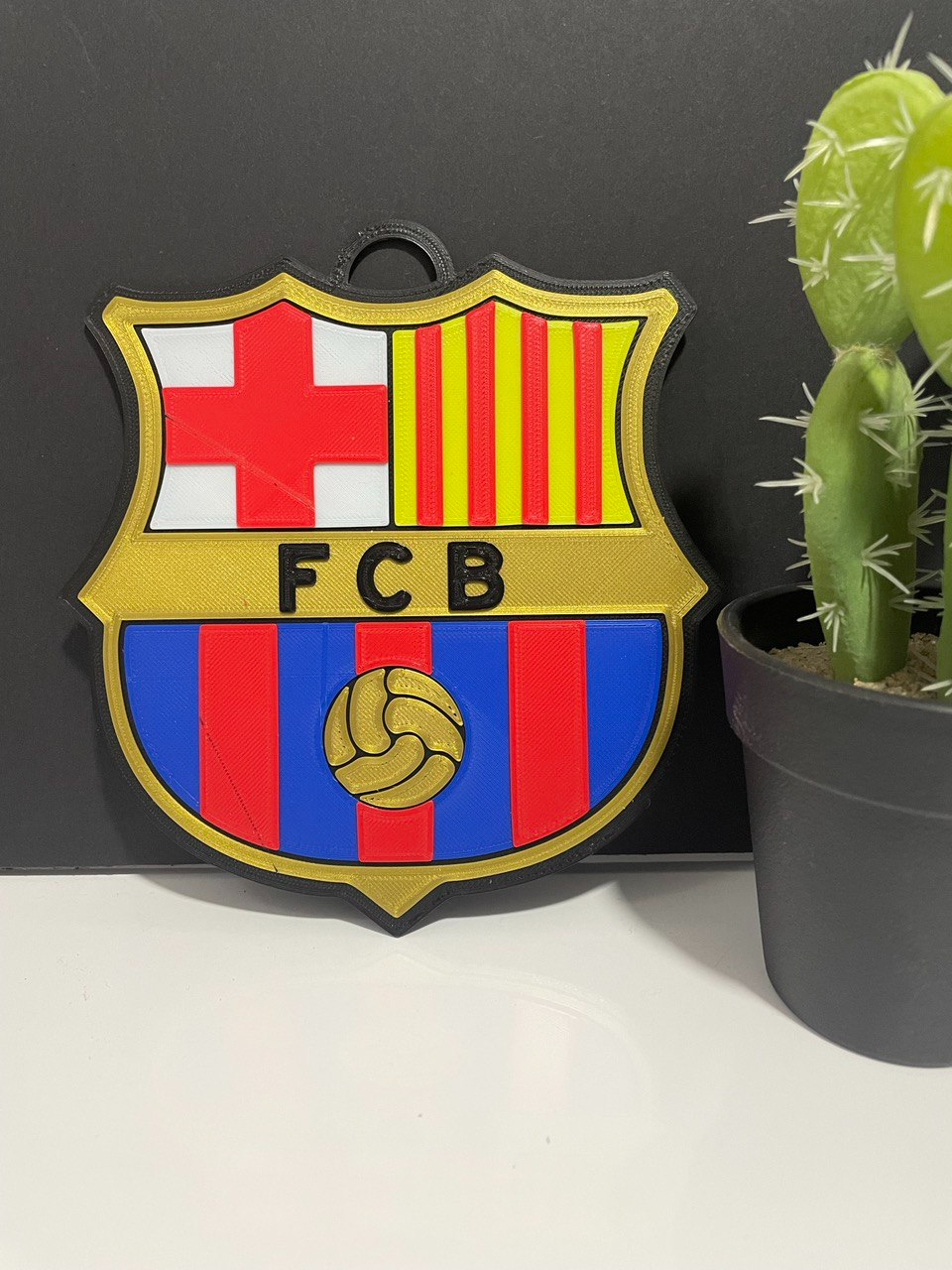 escudo fc barcellona by worldcat3d arte moneta distintivi liga futbol messi picche fifa uefa 3D print model - Mito3D