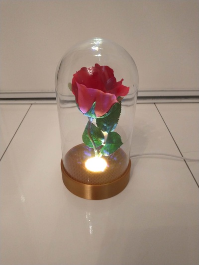 iluminado base ikea implorar vning exibição caso bainha by elothan arte modelos decoração luz disney rosa decorações expositor decorativo vitrine bela fera displaymount 3d print model - Mito3D