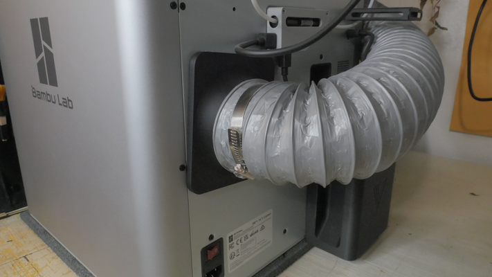 bambu lab x1 rear vent adapter by v3 precision 3d printer accessories vacuumadapter ventilation 3d print model - Mito3D