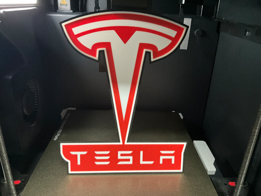 tesla ledlightbox by vitormhs art signs & logos sign logo luminaria lightbox cars 3d print model - Mito3D