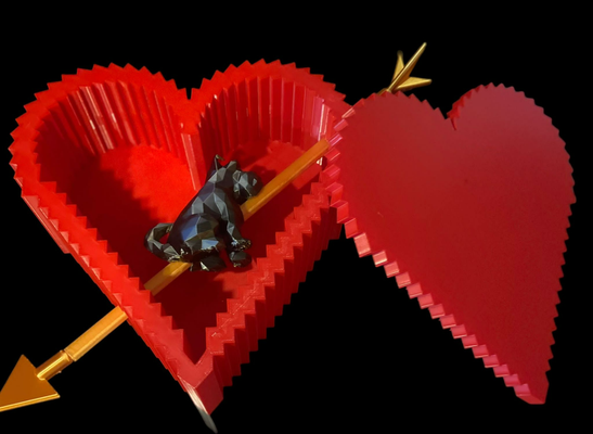 hund herz san valentin by salperpri miniaturen tiere corazon perro schnauzer pfeil 3d print model - Mito3D