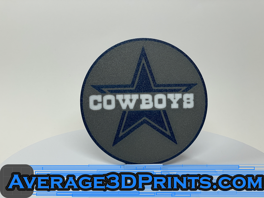 montanha russa dallas cowboys logotipo tachado by average3dprints casa decoração porta copos a3dprints nfl futebol 3d print model - Mito3D