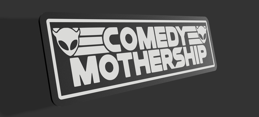 2d comedy mothership wallart by drewzuki art comedymothership joe rogan joerogan texas funny wall ams multicolor alien spotify podcast joeroganexperience 3d print model - Mito3D