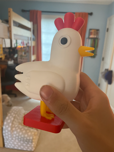 stilizzato pollo statua by john metà arte sculture animale regalo giocattolo divertimento carina 3d print model - Mito3D