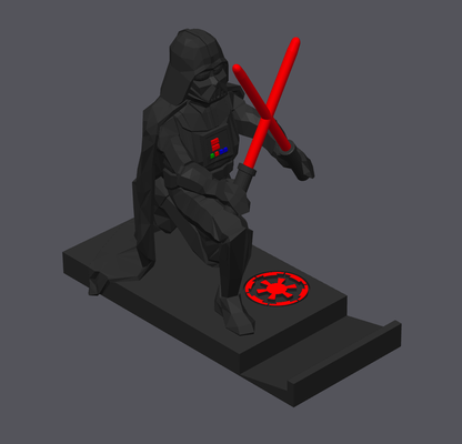 poli darth vader phone suporte montado colorido luz sabre chest plate botões remixado by guia vídeo brinquedos jogos personagens guerra estrelas estrela guerras 3d print model - Mito3D