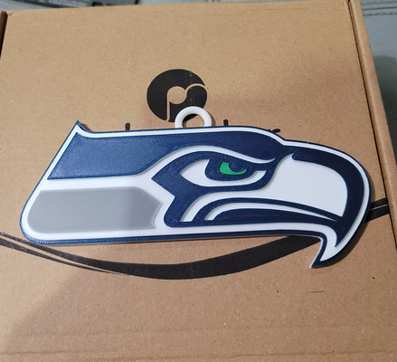 seattle seahawks 3d logotipo 180mm series by mercadogarzas passatempo faça esporte ar livre nfl futebol equipe esportes 3d print model - Mito3D