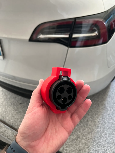 tesla ladegerät sperren by pzi 3d hobby diy fahrzeuge zubehör elektrisch autos gadget 3d print model - Mito3D