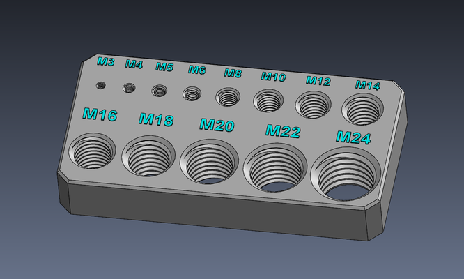 metrico filo blocco prova by balazine 3d stampante test modelli 3d print model - Mito3D