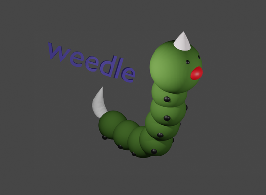 weedle pokemon by 3d-wex toys & games characters 3dwex wedle 3d print model - Mito3D