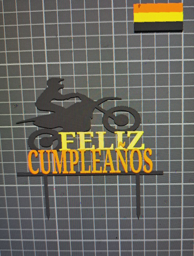 topper feliz cumpleaños motocross remixed by lito3d household decor tarta cumple cumpleaos 3d print model - Mito3D