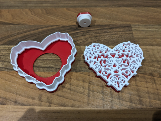 valentines rose heart cookie cutter by stugre art models valentinesrose valentinescookie 3d print model - Mito3D