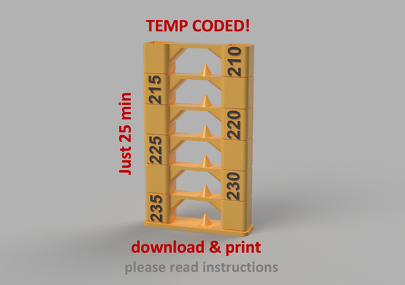 pla silk temp tower 25 min 210 - 235 c by mdesign 3d printer test models temptower calibration print plasilk placalibration 3d print model - Mito3D