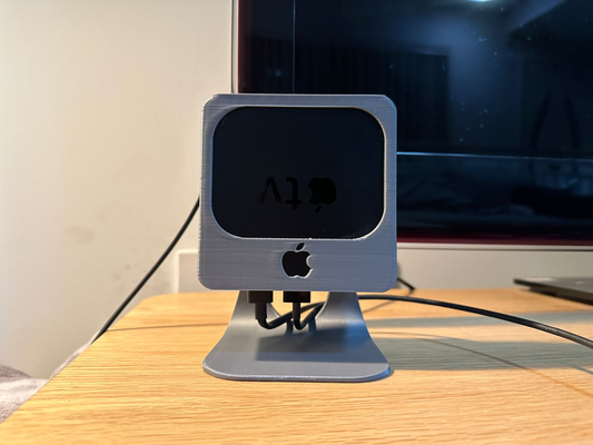 apple tv imac supporter by corps feuille ménage décor pomme tv télévision mac câble accessoires enceinte 3d print model - Mito3D