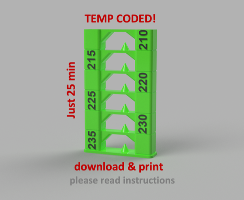 tpu temp turm 25 mindest 210 235 by mdesign 3d drucker prüfung modelle versuchung kalibrierung drucken a95 3d print model - Mito3D