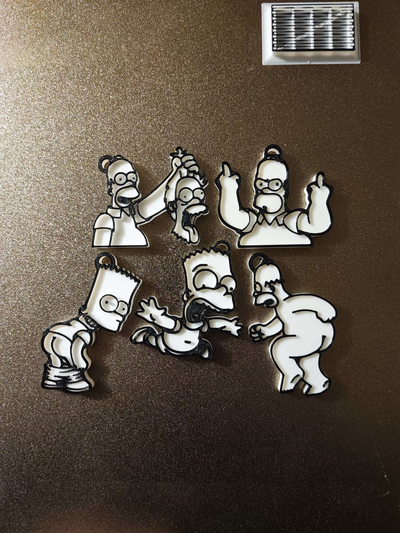 simpsons hard edition 18+ keychain by fikuss30 art coin & badges simpson bart homer 3d print model - Mito3D