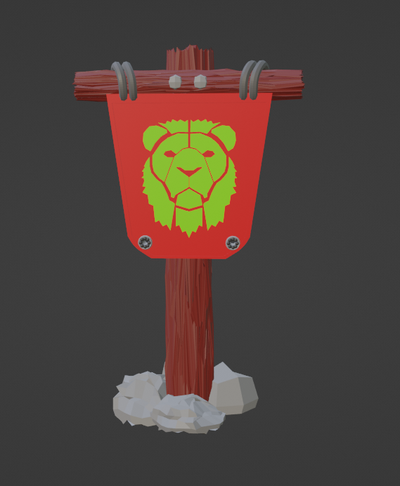 standard drapeau lion by 3d wex jouets jeux personnages dnd donjons totem dracidoupe digue lev moyen âge vlajika 3d print model - Mito3D