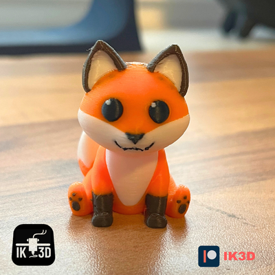 şirin tilki heykelcik no destekler renk dosyalar by ik3digital minyatürler hayvanlar hayvan kawaii sevimli dekor kürk portakal güzel çocuklar çocuk arkadaş canlısı hediye fikirler 3d print model - Mito3D