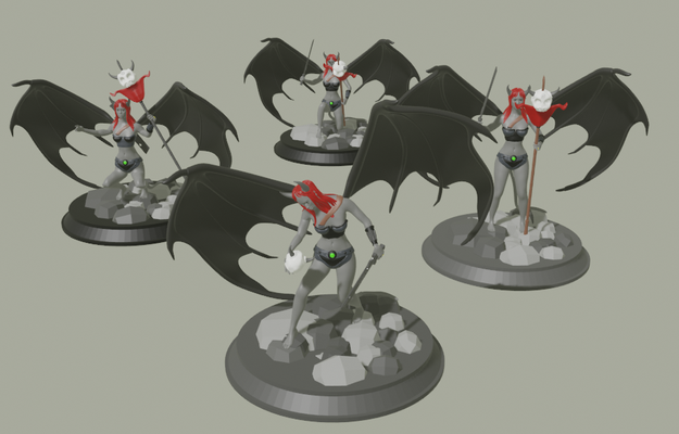 dämon frau by 3d wex spielzeuge spiele zeichen zahl krieger dnd action figur hexenmeister satan inkubus drd erliegen hölle 3d print model - Mito3D