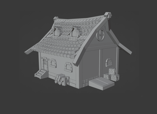 home by 3d-wex miniatures architecture toy dnd medieval house hut dungeonanddragons stredoveky medievalhouse 3d print model - Mito3D