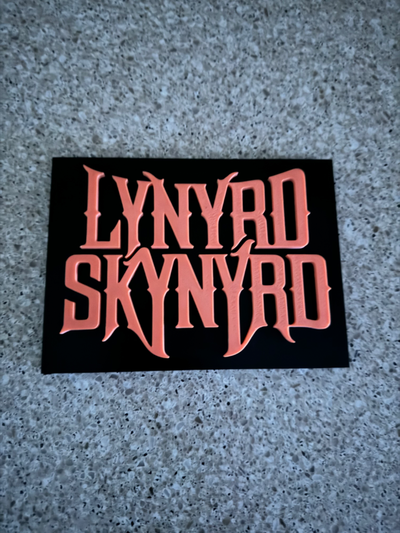 lynyrd skynyrd banda placa remixado by davglass arte sinais logotipos rocha 80snostalgia 70snostalgia 3d print model - Mito3D