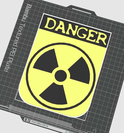 danger radioactivité by biche art panneaux logos avertissement 3d print model - Mito3D