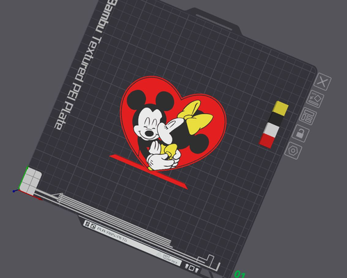 mickey ama minnie ratón mesa estante soporte by 5kyrunn3r arte esculturas mentecato donald pato disney disneyland ams listo logo firmar beso corazón micky maus amor valentina día san valentín 3d print model - Mito3D