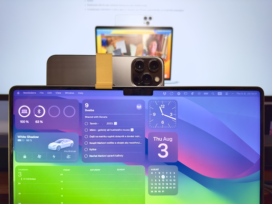 iphone continuidade câmera suporte macbook by marekzeman91 ferramentas escritório ficar pé gadget maçã webcam alça encontro 3d print model - Mito3D