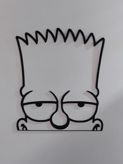 bart simpson by zio sam arte 2d parete 2024 3d simpsonwallart 3d print model - Mito3D