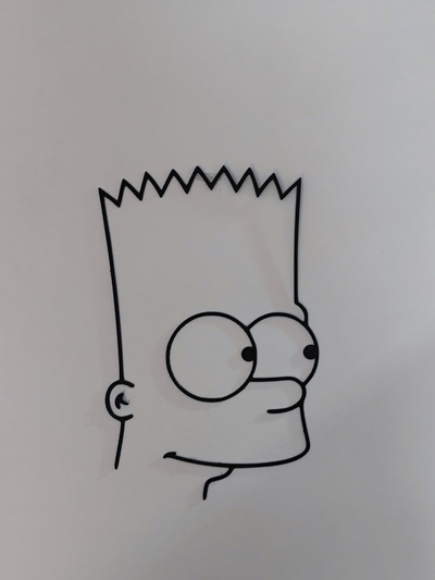 bart simpson by zio sam arte 2d parete 2024 3d simpsonwallart bart simpson 3d print model - Mito3D