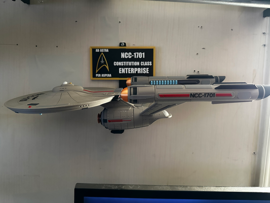 wall mount martin taichl's enterprise constitution class remixed by jnangano hobby & diy vehicles wallmount ship space star trek federation 3d print model - Mito3D