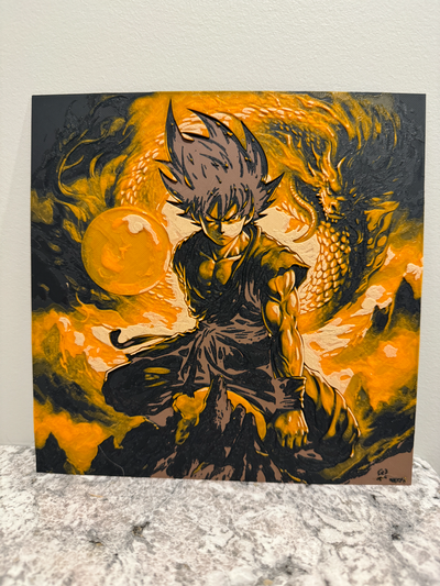 goku - dragon ball z hueforge by canadian gamer generative 3d model & lithophane dragonball dragonballz 3d print model - Mito3D