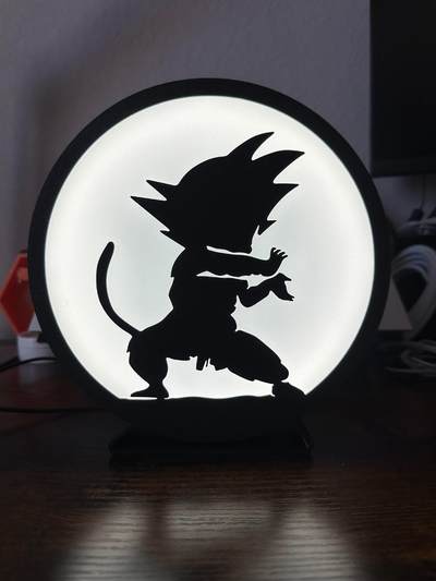 facile ams ragazzo goku lightbox by geek genio collettivo arte segni loghi dbz super saiyan saiyan drago palla z sfera drago anime luce scatola regalo coda energia 3d print model - Mito3D