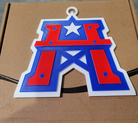 ufl houston roughnecks 3d logo 180mm series by mercadogarzas hobby & diy sport outdoors football usfl conference chain team 3d print model - Mito3D